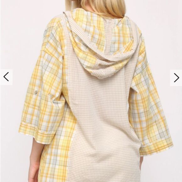 Yellow Plaid Women's Tunic Top - Picture 3 of 6